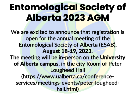 Hello ESA Members!
This year's annual meeting has been announced! Please click the following link for more information and to register:
entsocalberta.ca/news-and-event…