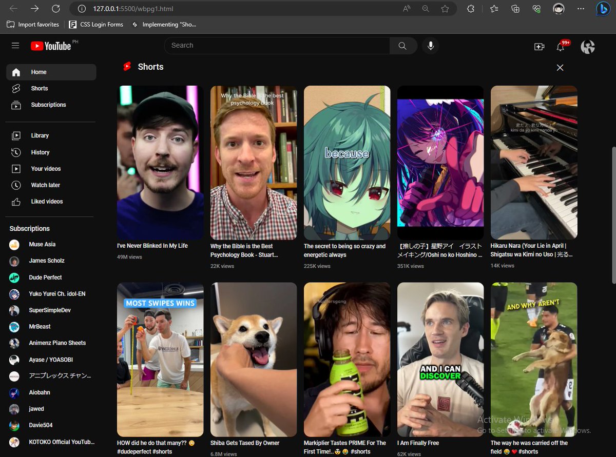Utamikoo's tweet photo. HTMLとCSSの使用いる、Youtubeのレプリカを作成だ！〔＾ー＾〕 https://t.co/FNGig9vZfC