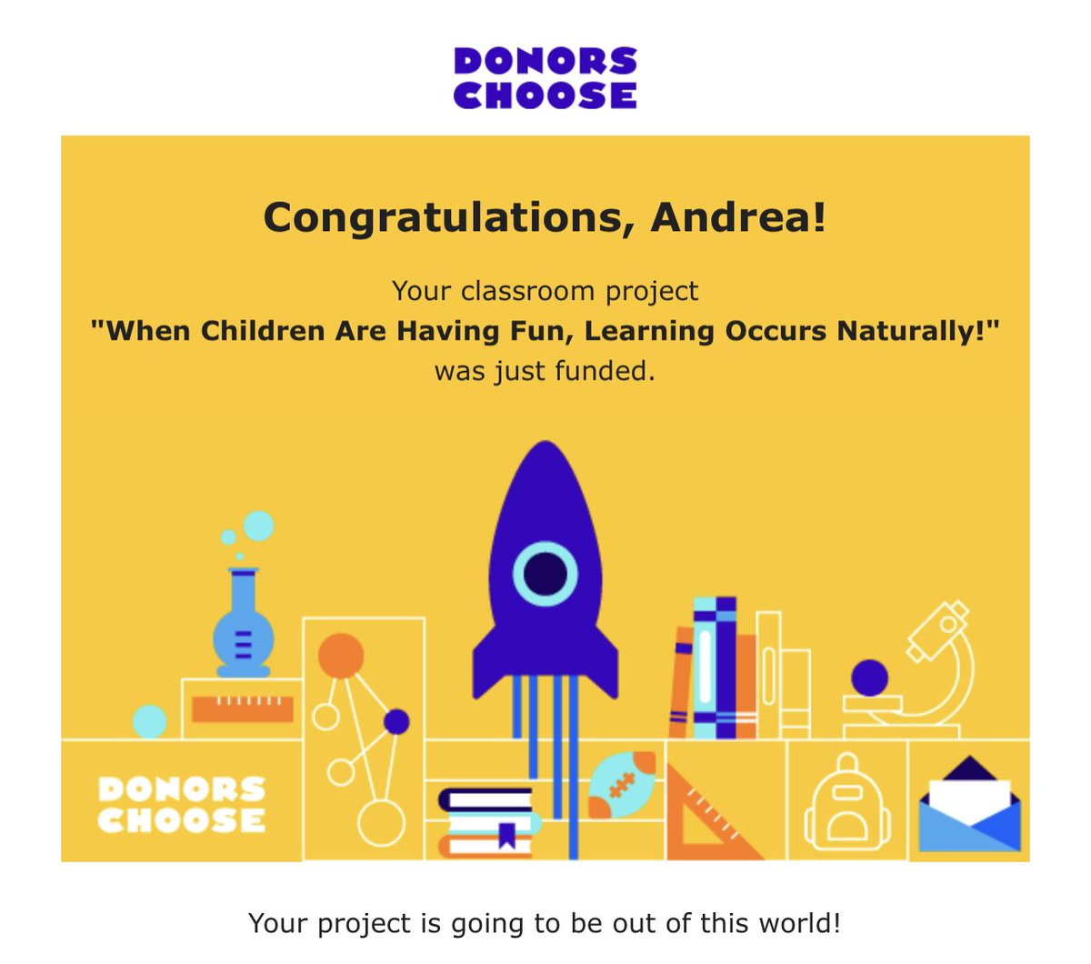 We have lift off! Thank you all so much! @DonorsChoose