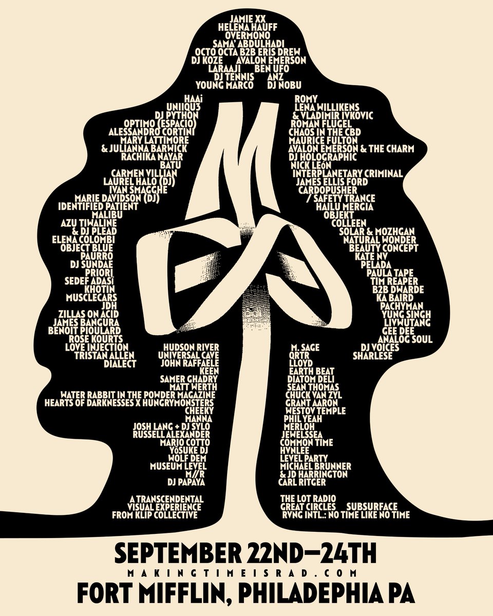 there's no time like no time⌛☁️ unless, of course, you're making, or transcending, time. thrilled / honored to have a host of rvng artists in the mix for @MakingTimeisRad ♾ sept. 22 - 24 at fort mifflin, philadelphia. tickets here: link.dice.fm/db0d4cb67002