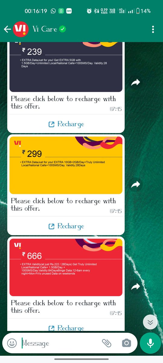 Dear <a href="/ViCustomerCare/">Vi Customer Care</a> as per offer I recharge my number with Rs. 666. &amp; Offer shown that the benefits will be given for 84 days but I got only 77 days, so please check &amp; resolve the issue.
Thank You.