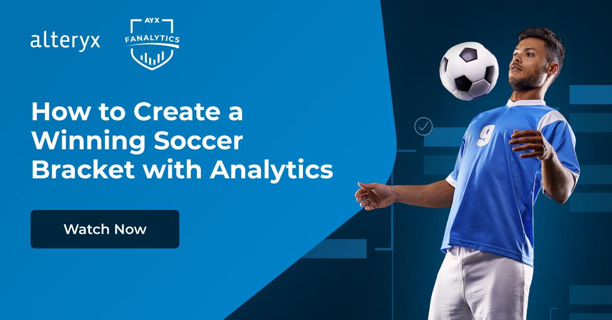 Kramer_Dave's tweet image. Get in on the action of one of the world&apos;s biggest soccer championships with bracketing models, live prediction workshop and more!

Learn championship basics, #AnalyticModels, and then try it live!

👉 ⚽ Lace up: ow.ly/yQq1104L7QT

#AlteryxFanalytics #SportsAnalytics