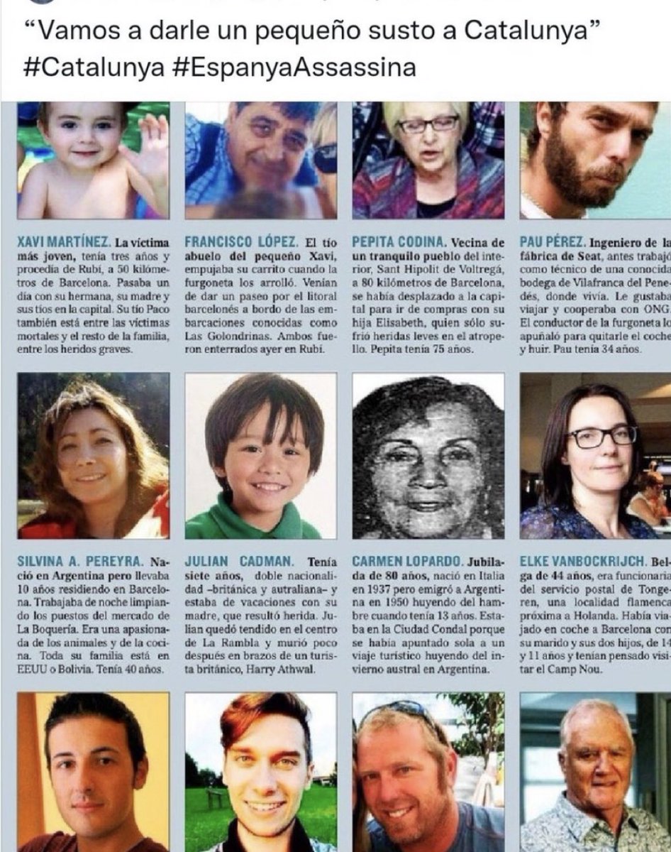 @EscarreMontse @perearagones @govern Volem saber la veritat del que va passar el #17agost2017 a Barcelona #TerrorismeDEstat #17Avolemsaber  #NiOblitNiPerdó els que poden i no volen fer res també son CULPABLES!  #17AExigimResponsabilitats