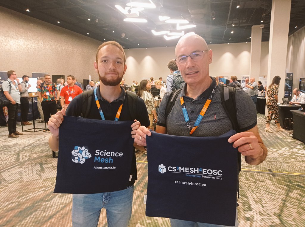 cs3org's tweet image. At #EGI2023 we are eager to let you know how the #ScienceMesh helps #researchers do #datasharing #datasynchronisation in smooth way across #researchinfrastructures from different science fields! Come to our stand &amp;amp; join us #thursday for our 1day event at Paris room! #OpenScience