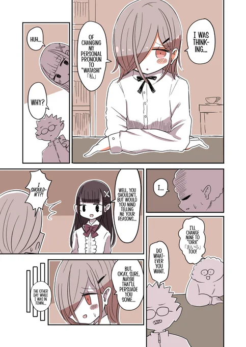 @vae_cha Crossdressing Boys of the Otaku Circle by @vae_cha
Ch. 50: Crossdressing Boys' Personal Pronouns [EnglishTL/英訳!]

In collaboration with @SkyeKurisu 