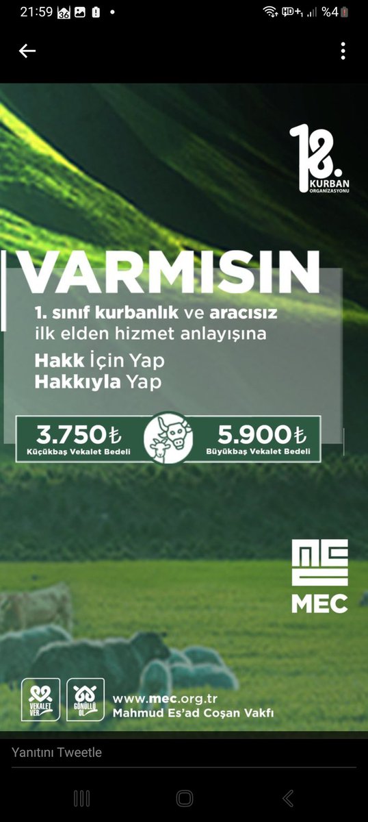 Detaylı bilgi için mec.org
#hakkıyla kurban