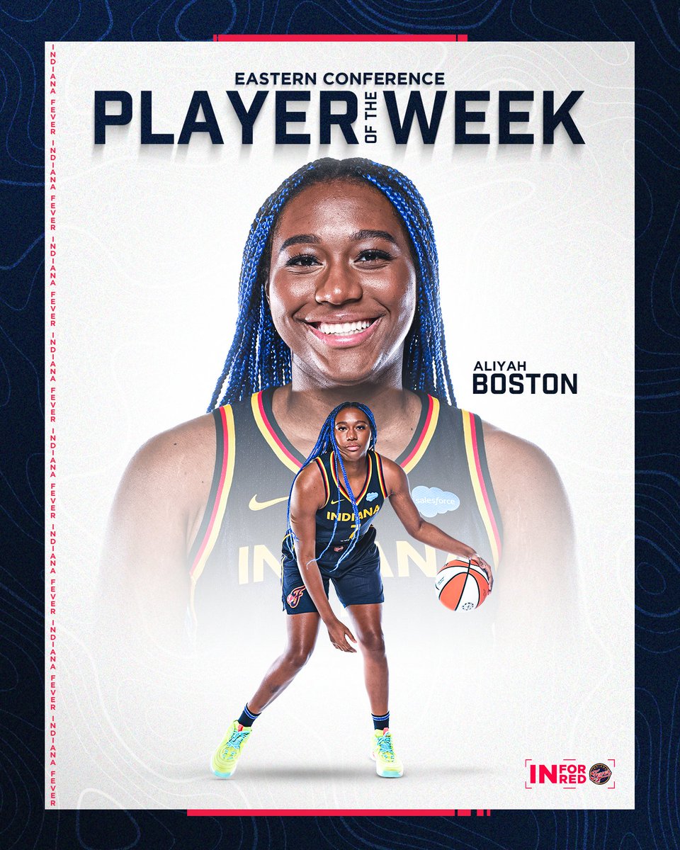 Aliyah Boston is the @WNBA Eastern Conference Player of the Week. 🔥

@aa_boston averaged 22.3 points, 9.3 rebounds and 1.7 blocks per game during the week of June 12-18.

📝 on.nba.com/3CDghnh