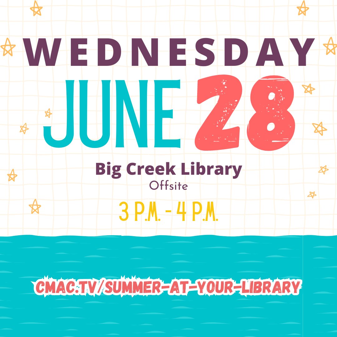CMAC Fresno/Clovis (@cmactv) on Twitter photo 📣Exciting summer workshop for kids (ages 8-11)!🌈🌟 Turn mobile devices into movie-making machines!
THIS WEEK: Easton, Sanger, and Central Libraries
NEXT WEEK: San Joaquin and Big Creek Libraries.
✨🚀cmac.tv/summer-at-your…
#ShareYourStories #CommunityMedia #Summer <a href="/FCPL/">Fresno County Public Library</a> 📣Exciting summer workshop for kids (ages 8-11)!🌈🌟 Turn mobile devices into movie-making machines!
THIS WEEK: Easton, Sanger, and Central Libraries
NEXT WEEK: San Joaquin and Big Creek Libraries.
✨🚀cmac.tv/summer-at-your…
#ShareYourStories #CommunityMedia #Summer <a href="/FCPL/">Fresno County Public Library</a>