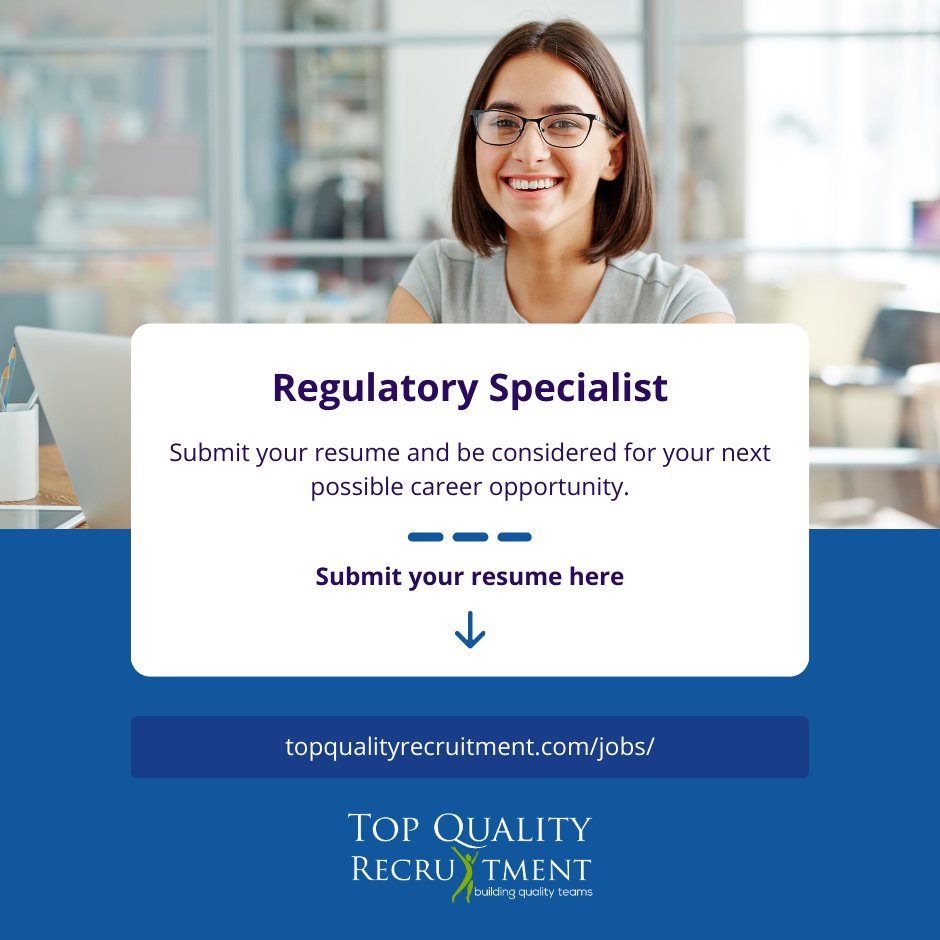 We are hiring a Regulatory Specialist in Cape Coral, Florida.

Apply now: ow.ly/E7KW50OIIg7 

#tqr #hiring #job2023 #specialist #florida #regulatory