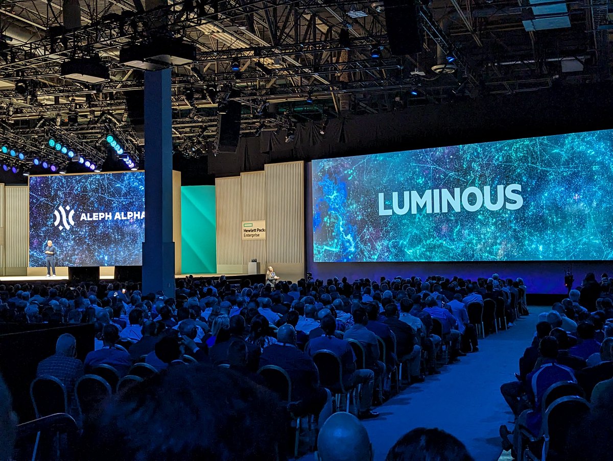 Aleph__Alpha's tweet photo. We are proud to announce that we have partnered with @HPE to enter the AI cloud market by expanding the @HPE GreenLake portfolio to offer LLMs. Together, we will extend our #Luminous models to the cloud and offer them as a service to our customers to  fuel new applications for business and research initiatives.
https://t.co/ATbFiL9W1y