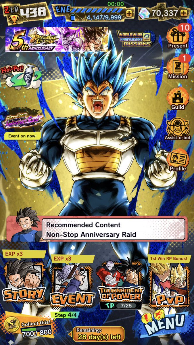 First time reaching the 70k mark. Will probably wait for UVB before going in on any banner. #DBLegends