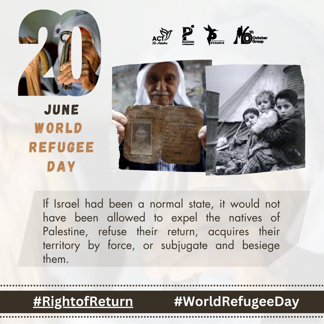 Palesti33530198's tweet photo. #RightofReturn
#WorldRefugeeDay https://t.co/Z2Jj8MlMVL