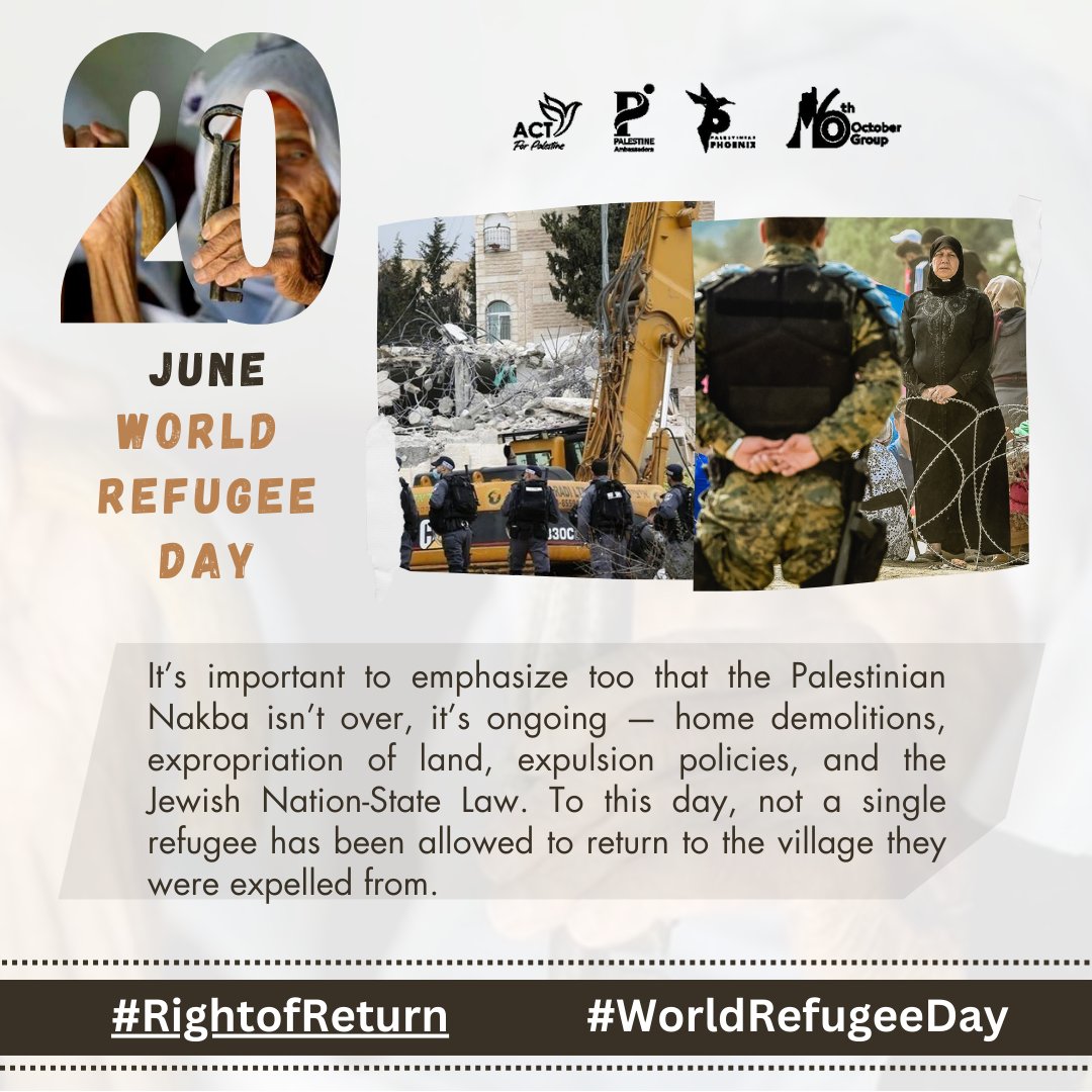 Palesti33530198's tweet photo. #RightofReturn
#WorldRefugeeDay https://t.co/zudRokXstM