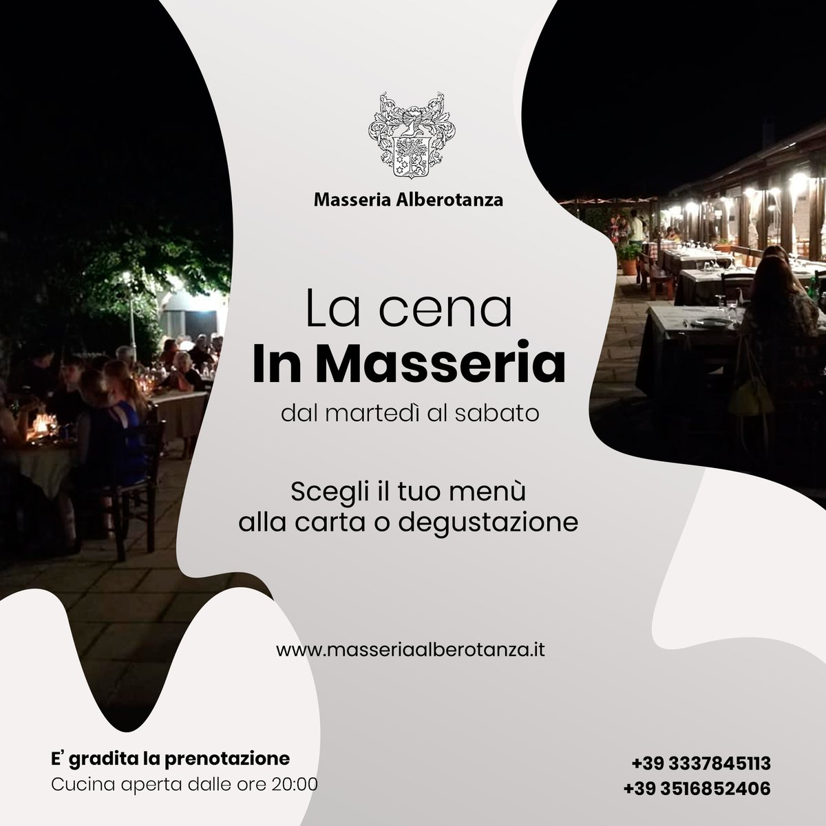 La cena in masseria! 
#CeneAlberotanza
#GastronomiaPugliese
#Conversano
#CucinaPugliese
#FoodExperience
#PugliaFood
#PugliaCuisine
#CeneRomantiche
#DinnerExperience
#CenaEnogastronomica
#CenaConVista
#SaporiPugliesi
#TradizioneCulinaria
#MatrimoniPuglia
#EventiSpeciali