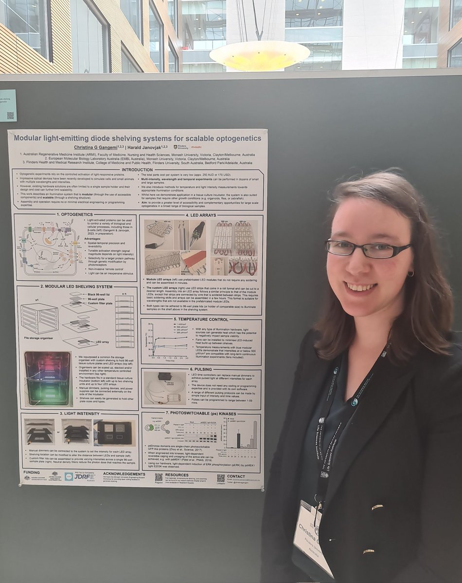 Interested in performing #optogenetics studies in pancreatic islets, other primary tissue, cell lines or small organisms (e.g. zebrafish or flies)?

Today I'll be presenting a poster (#54) on the modular LED shelving system I developed at #ISLETS2023 <a href="/IsletsInVan2023/">Islet Study Group Meeting 2023</a>! 
Thread 👇