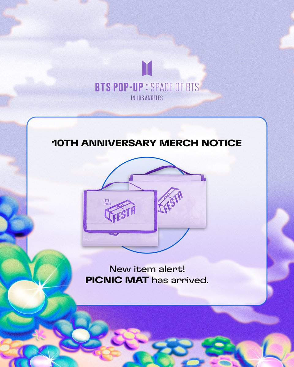 thepopupcloud's tweet photo. 💜 BTS Presents Everywhere 💜
BTS POP-UP : SPACE OF BTS in LOS ANGELES

🚨 We are back with BTS 10th anniversary Merch Notice! Come visit us and take a look at this special item!
📆 June 20, 2023 ~ June 30, 2023
🔗 https://t.co/fYwPYFg7aA
#2023FESTA #BTS10thAnniversary #BTS #LA https://t.co/F24EIECyR0