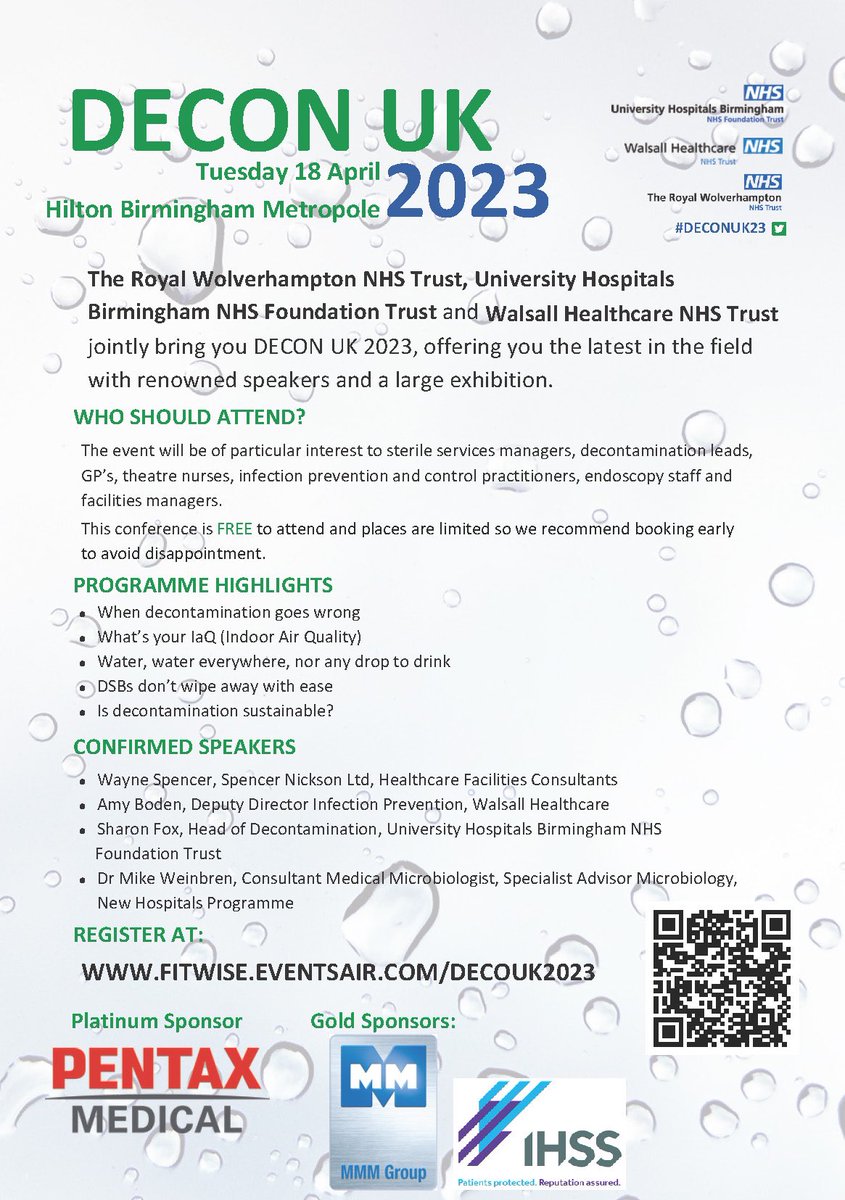 After a really successful #Deconuk23 it won’t be long until the teams @WalsallHcareNHS @RWT_NHS & @uhbipc will be planning #DeconUK24 !

What topics would you want to listen to in future programmes?