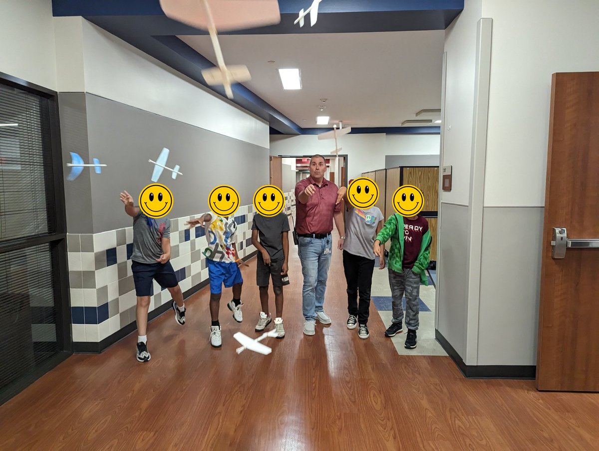 It's a pretty awesome day when Mr. Sullivan comes to fly airplanes with us in the hall. #campsummit #CampArnold #cfisdspirit