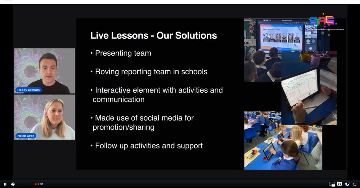 stacshq's tweet image. 📢Fantastic to hear about @inspireSBC @BordersScottish are doing making coding part of the culture in their schools through their use of live lessons!
Brilliant work! We love Roddy's #ReadySetCodeLIVE
#STACSVirtualFestival #ByTeachersForTeachers