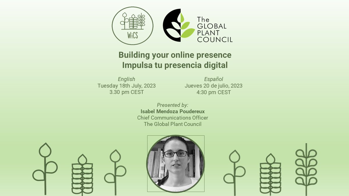 Alison Bentley (@alisonrbentley) on Twitter photo Women in Crop Science is excited to be partnering with <a href="/GlobalPlantGPC/">Global Plant Council</a> <a href="/GPC_EnEspanol/">Global Plant Council</a> to deliver our first webinar! 🌎
Learn more about why & how to use social media to reach your target audience.
✍️Register here:
English: bit.ly/43rr6EF
Español: bit.ly/3Ckieoq Women in Crop Science is excited to be partnering with <a href="/GlobalPlantGPC/">Global Plant Council</a> <a href="/GPC_EnEspanol/">Global Plant Council</a> to deliver our first webinar! 🌎
Learn more about why & how to use social media to reach your target audience.
✍️Register here:
English: bit.ly/43rr6EF
Español: bit.ly/3Ckieoq