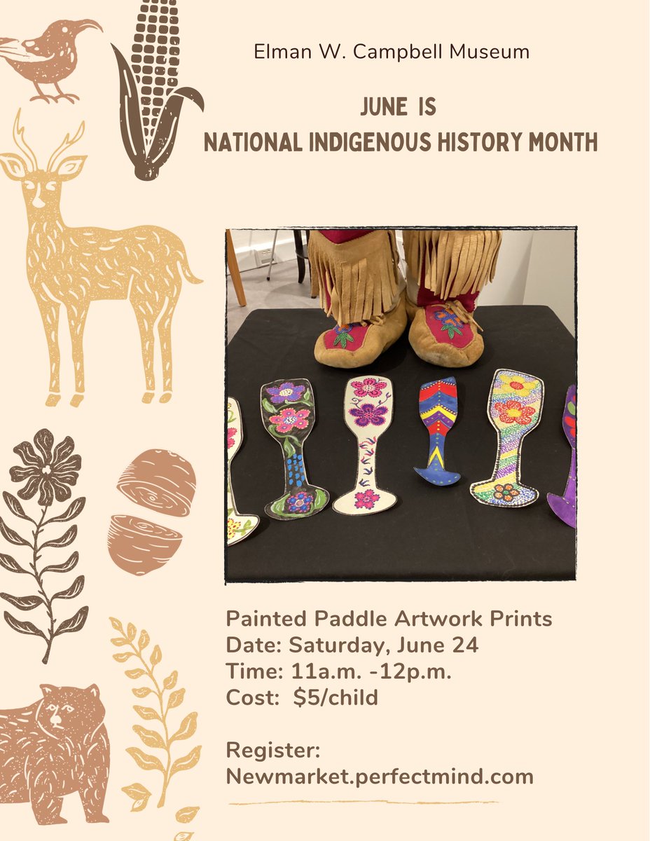ECM_Friends's tweet photo. Join us at the Elman W. Campbell Museum to design a painted paddle artwork print. Spaces still available.
Date: Saturday, June 24
Time: 11a.m.-Noon
Cost:  $5/child
Register at: https://t.co/aDLkblMMK8

#ECMuseum #ExperienceYR https://t.co/2fx5Dp7Htb