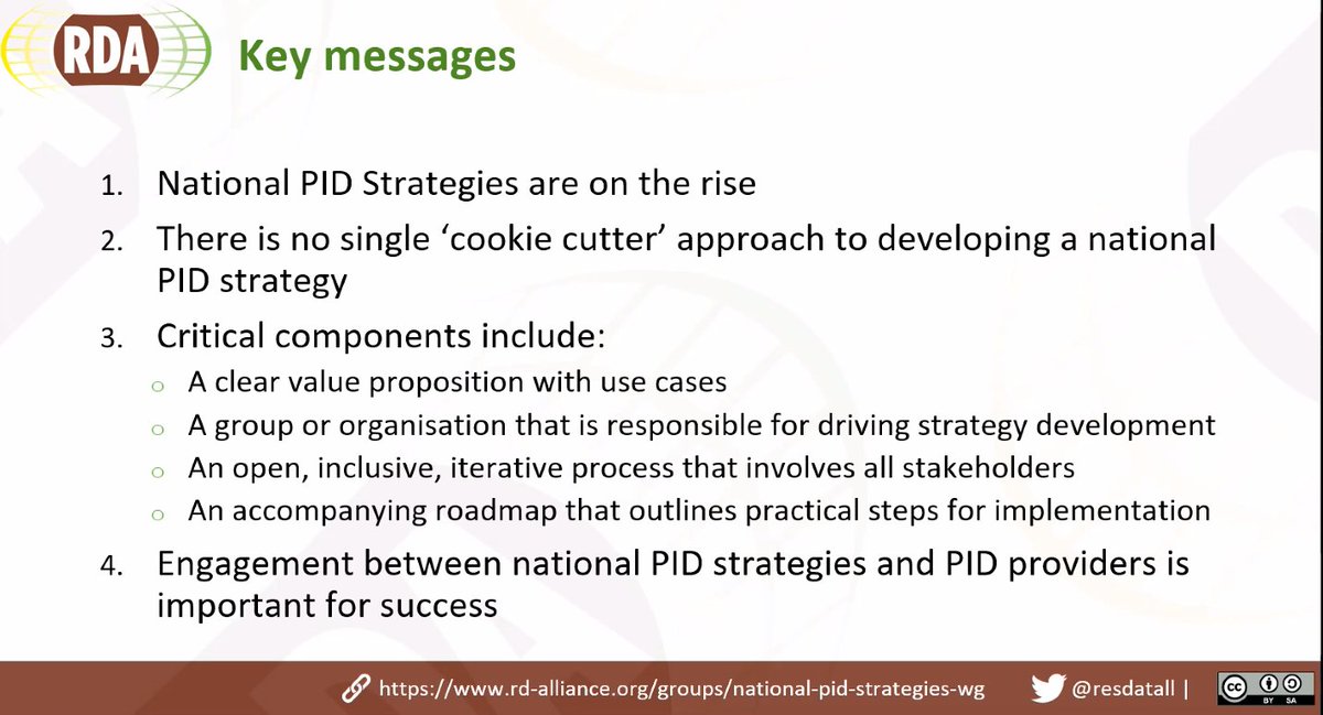 Check out <a href="/resdatall/">Research Data Alliance (RDA)</a> RDA National PID Strategies Guide and Checklist  for developing a national PID strategy supported by 9 case studies from Australia, Canada, Czech Republic, Finland, Germany, the Netherlands, New Zealand, South Korea, United Kingdom
rd-alliance.org/group/national…