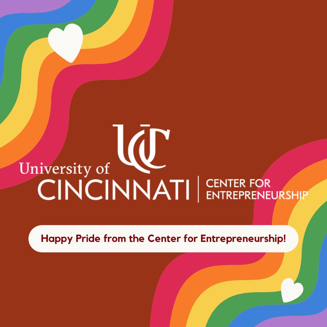 uofcincyEship's tweet photo. 🌈🎉 Happy Pride from UC's Center for Entrepreneurship! 🏳️‍🌈✨ Embracing diversity and celebrating individuality is at the ❤️ of what we do. 🙌🌈 🌟 We value and appreciate you exactly as you are! 💕 ❤️🧡💛💚💙💜 #ProudBearcats #InclusiveInnovators #uofcincyeship https://t.co/dOX5Hv2yUE