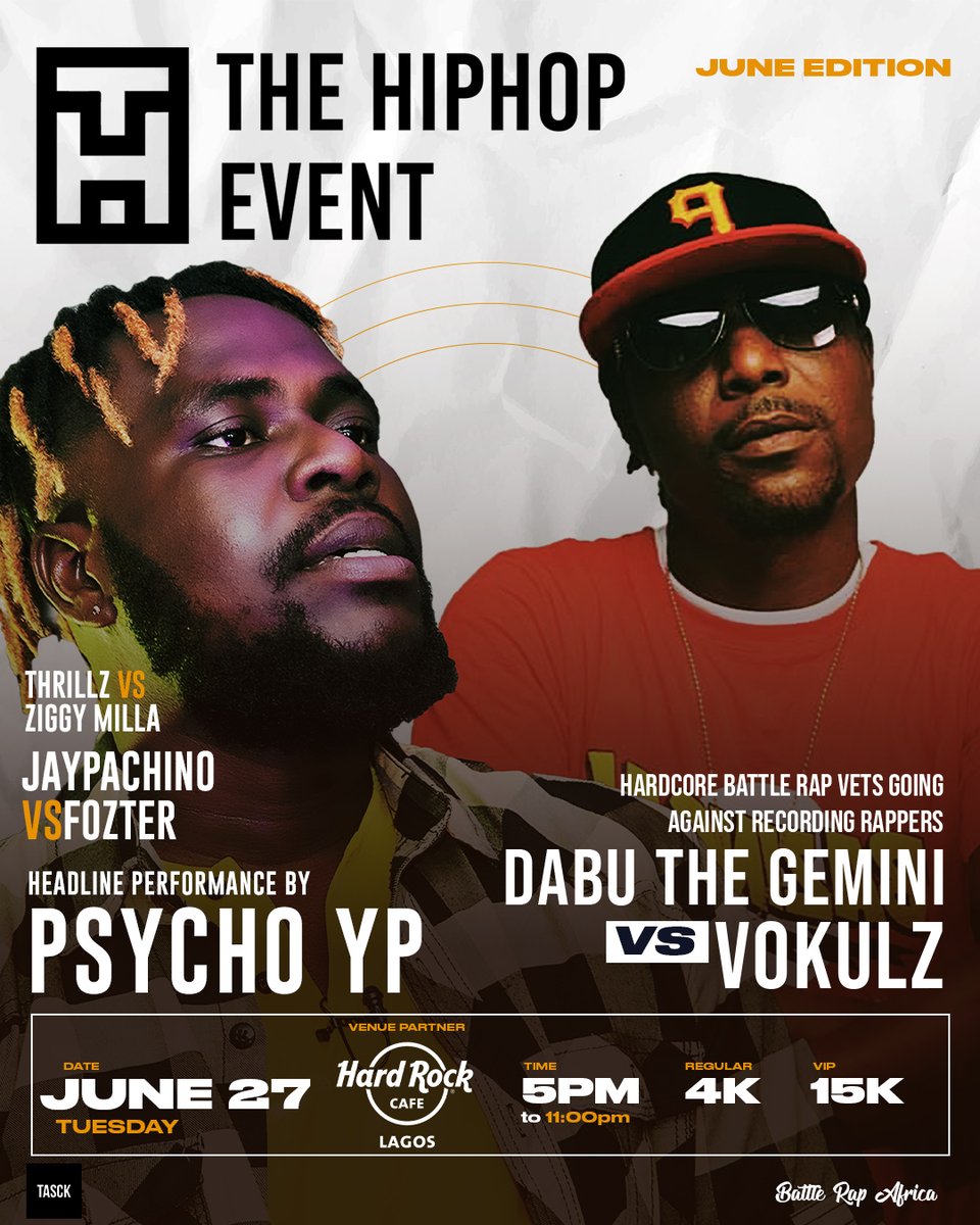 BattleRapAfrica's tweet photo. Get your tickets
https://t.co/Vr4XUdOQhN https://t.co/Cnp6efXhBr