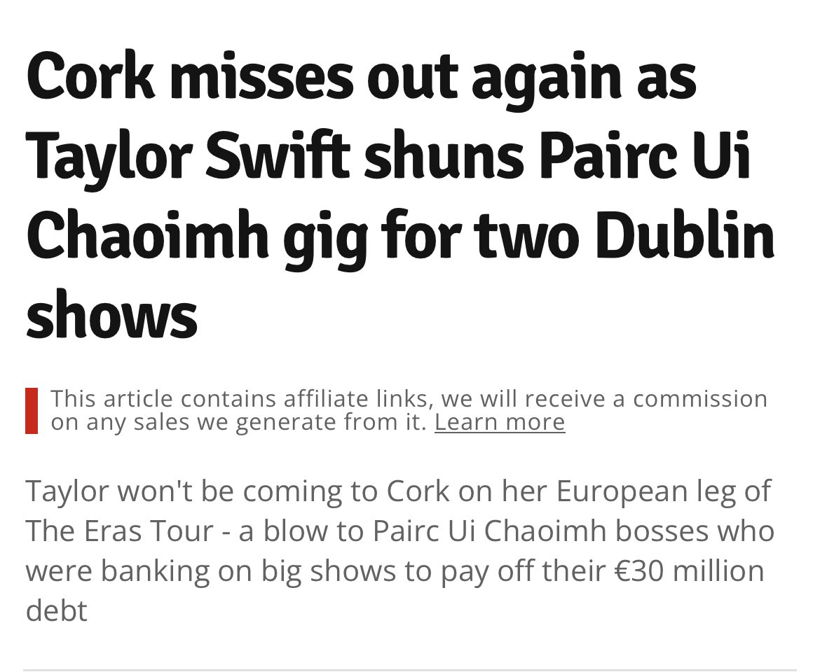 This headline is so #Cork. #firstworldproblems #TaylorSwift 😂