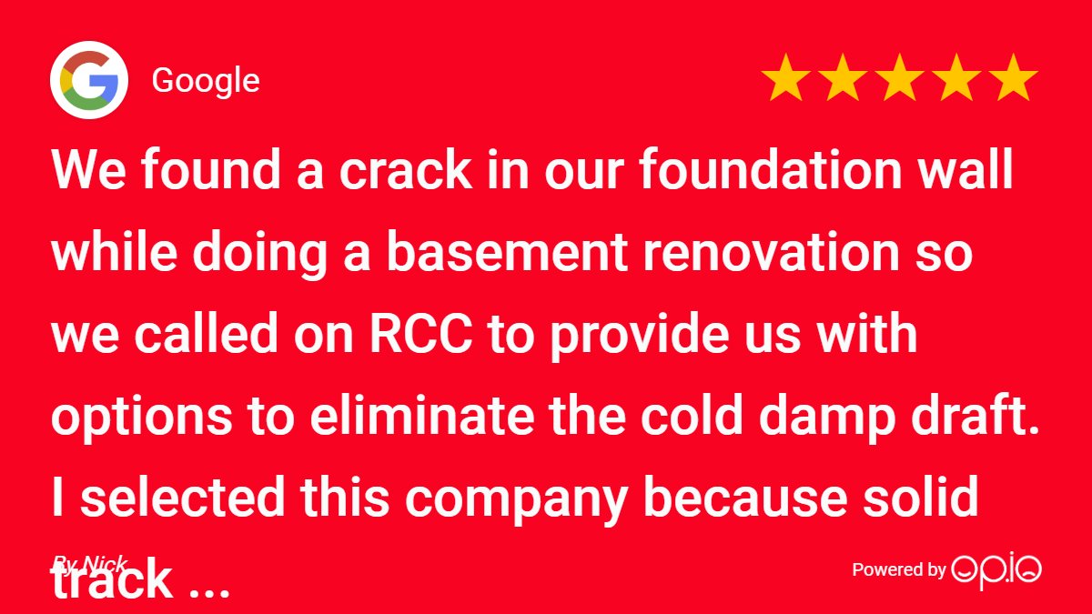Another great waterproofing review from a great customer! Our team was happy to take care of your foundation waterproofing.

Check out what other RCC Waterproofing customers are saying:
search.google.com/local/reviews?…