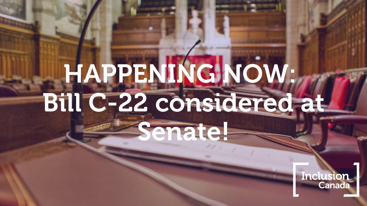InclusionCA's tweet image. HAPPENING NOW: Bill #C22 is being considered at Senate! #cdnpoli 

Senators, let's expedite this to Royal Assent. The sooner it's done, the sooner the #CanadaDisabilityBenefit can get into the pockets of Canadians. 

Tune in here: senparlvu.parl.gc.ca/Harmony/en/Pow…
