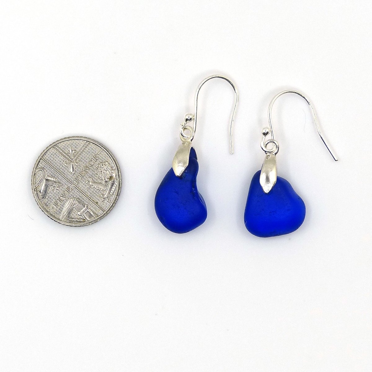 Rare Cobalt Blue Sea Glass Sterling Silver Earrings, Drop Earrings, GENUINE Sea Glass, Sea Glass Earrings, Earrings, Dangle Earrings e316 tuppu.net/77506b1d #shopindie #EarlyBiz #womaninbizhour #UKGiftHour #HandmadeHour #Etsy #supportsmallbusiness