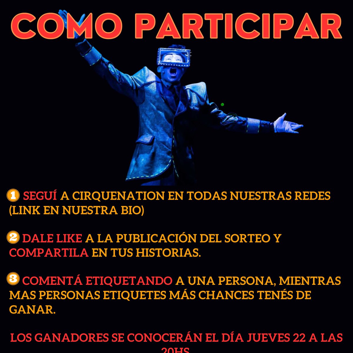CirqueNation's tweet photo. Gran sorteo para que puedas disfrutar del estreno de Bazzar el día Viernes 23 a as 20:30hs

https://t.co/M0hLAFWjPy https://t.co/SUz9hILlha