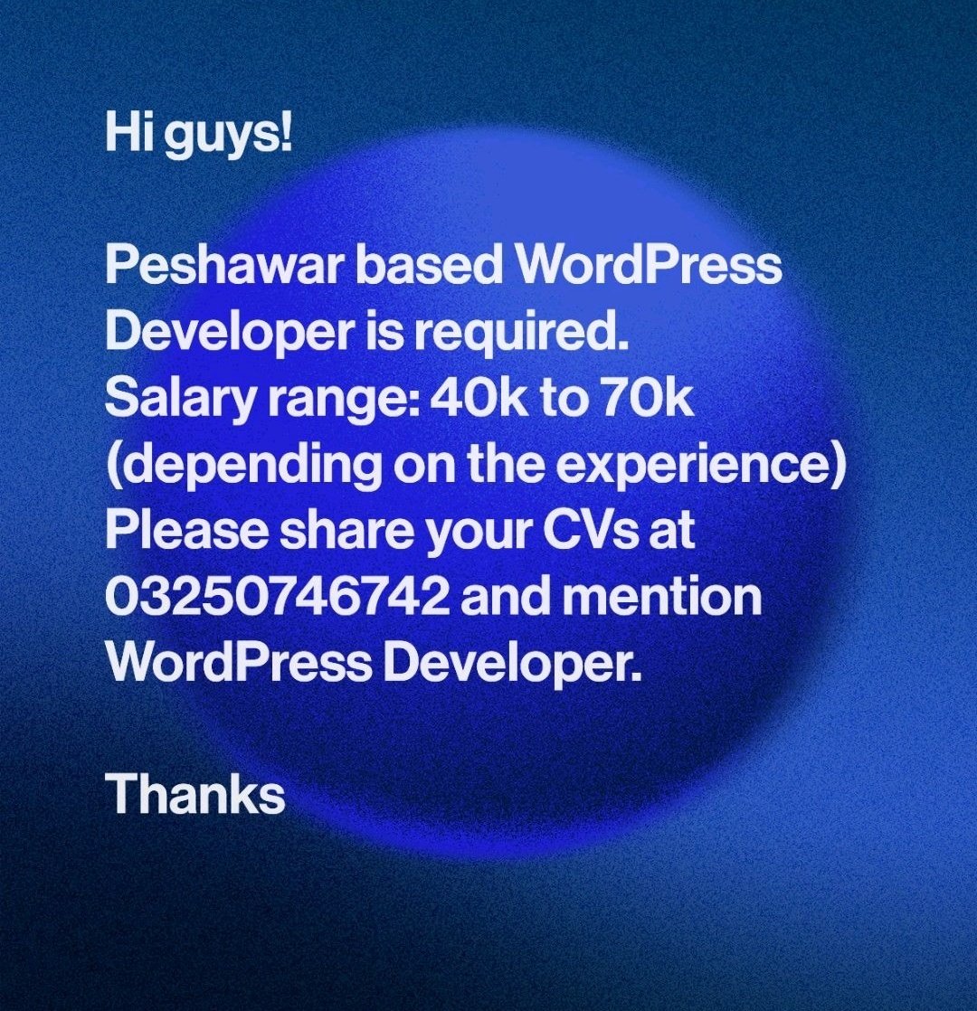 Tech_with_Zia's tweet image. #wordpresswebsite  #WordPress #job
#Peshawar
