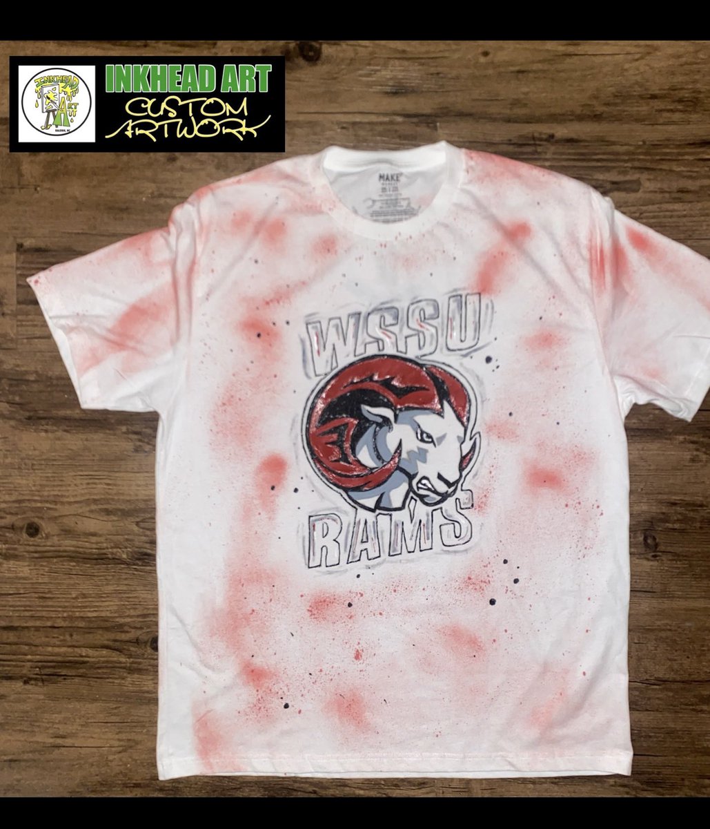 InkheadArt's tweet photo. Winston Salem State University T-Shirt 🔴⚫️⚪️ #Wssu #inkheadart #rams #hbcu https://t.co/79sFjh7s9K