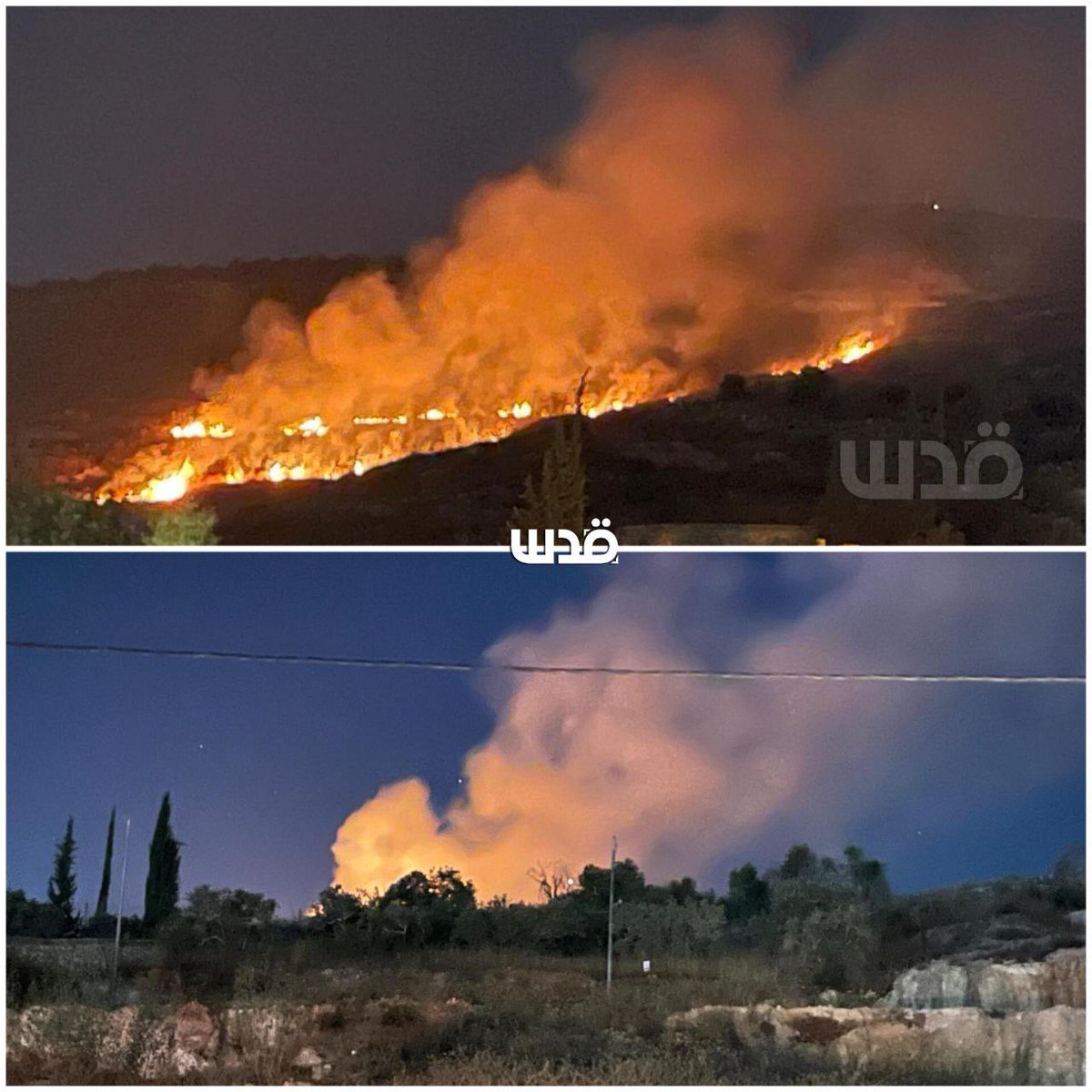 Lemapal's tweet photo. 🚨URGENT: another Horrifying pogrom unfolding in #Huwara following Itamar Ben-Gvir's call to settlers. Settlers' pogrom tonight includes arson attacks on cars and farms, and rocks thrown at homes and shops. https://t.co/yhHNirPEhv