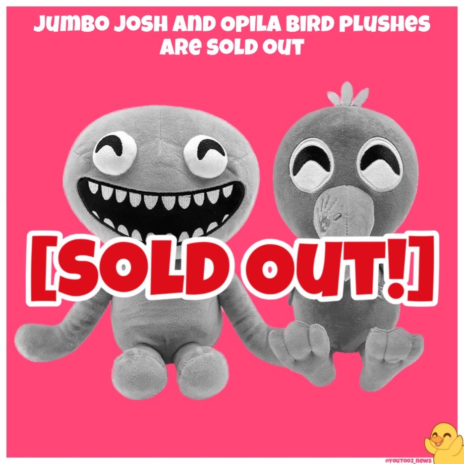 festive news on X: Jumbo Josh and opila bird have sold out   / X
