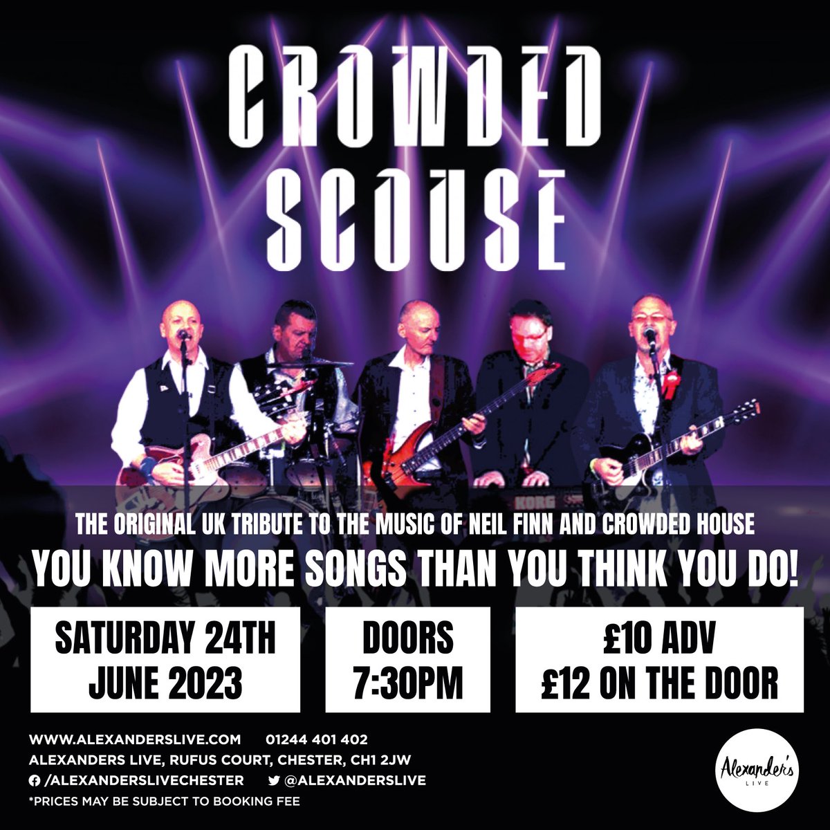 Let’s hope @CrowdedScouse “bring the weather with them” when they come to perform for us this Saturday 24th June. ☀️☀️☀️Get your tickets now - alexanderslive.com @ShitChester @welovegoodtimes @chestertweetsuk @chesterdotcom @Dee1063 @CH1independents @visit_chester…