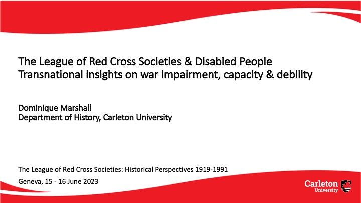 4 days ago, I spoke @resilienthium on the history of war impairment, capacity & debility in 100 years of International Federation of Red Cross&Red Crescent Societies (@ifrc) using materials gathered in work with @CUDRG+@Lerrning+@arc_carleton+@AidHistoryCan colleagues | @TheCJDS