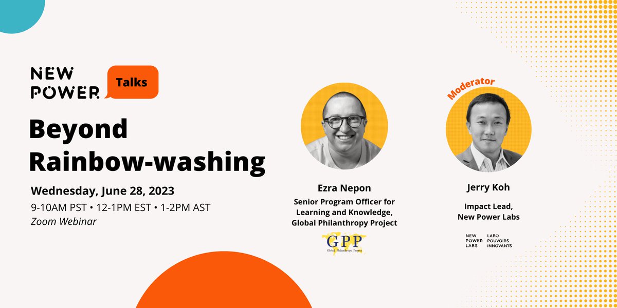 📍 We have rescheduled New Power Talks: Beyond Rainbow Washing to Wednesday next week, June 28, 2023.

A recording and recap blog will be sent to registrants, so make sure to register even if you cannot make it: lnkd.in/g7mK5ry3