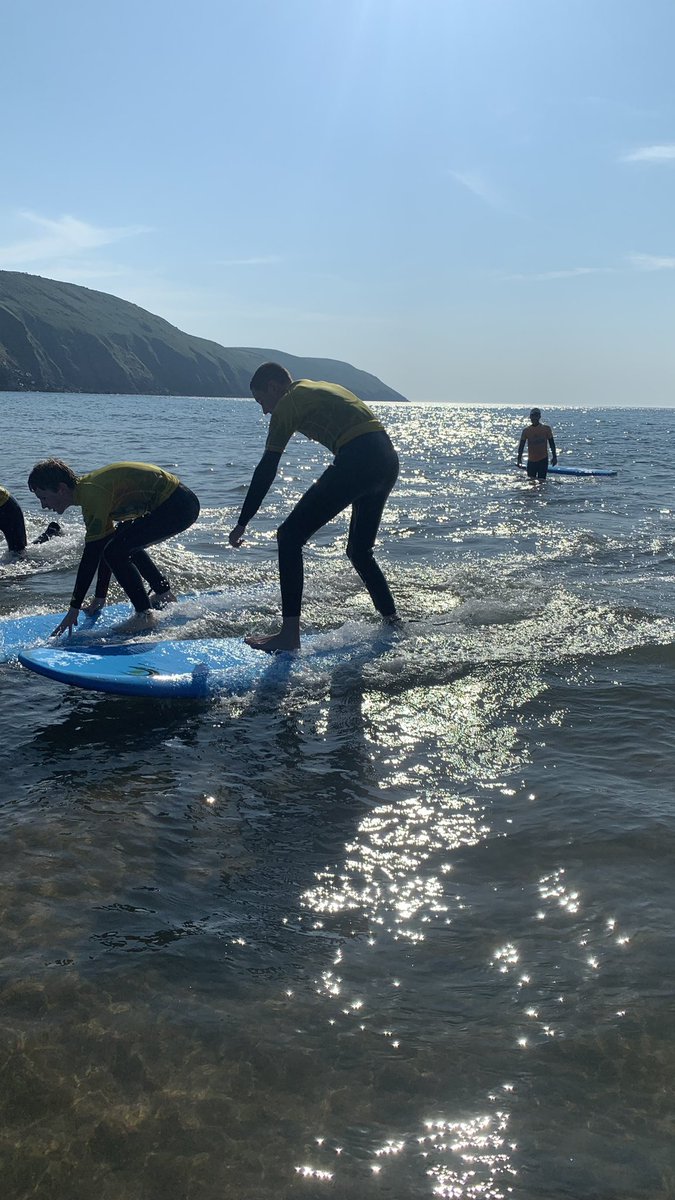 PEatQE's tweet photo. How was your Tuesday evening? Surf club for group one in their second week here at Putsborough this evening. It’s a late finish but totally worth it! https://t.co/OxQjTfdBpm