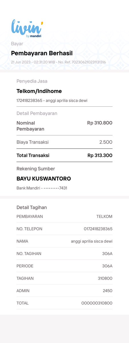 siigledex's tweet photo. @IndiHomeCare Ini sudah dibayar https://t.co/F7isnKgCEe