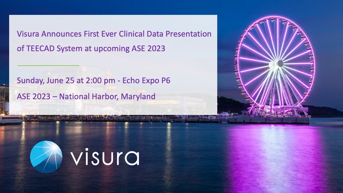 visuratech's tweet photo. Visura announced today that the first ever clinical data on an innovation specifically designed to advance the #TEE procedure will be presented at the #ASE2023 in National Harbor, Maryland. @LucySafi @nishath_quader  @AllanLKleinMD1  https://t.co/sf9BPTM1Xg
#echocardiography https://t.co/5gl7MSXHfs