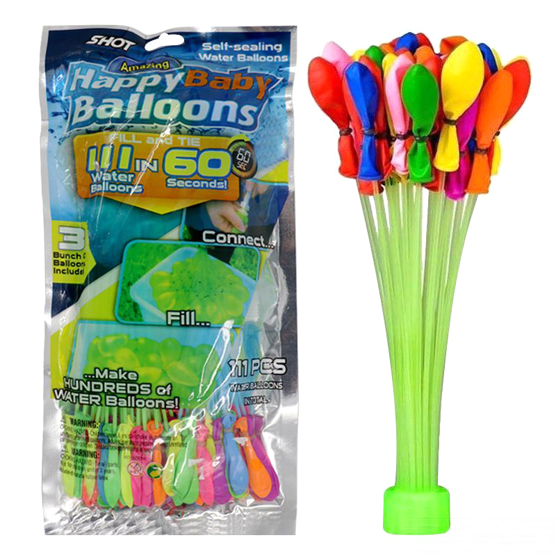 PicsNFlics's tweet image. Make the most out of summer with friends and family with these Happy Baby Water Balloons. Quickly fills and ties 111 crazy water balloons in less than 60 seconds. Simply connect to a tap or a hose, fill and make lots of water balloons with no hand-tying.🥳💦🎈