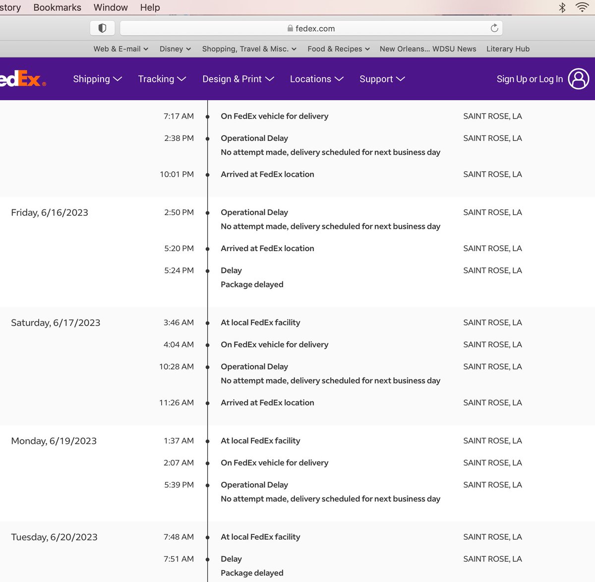 Five days of 'no attempt made'???? It is NOT that hard to deliver a box, @FedEx @FedExHelp