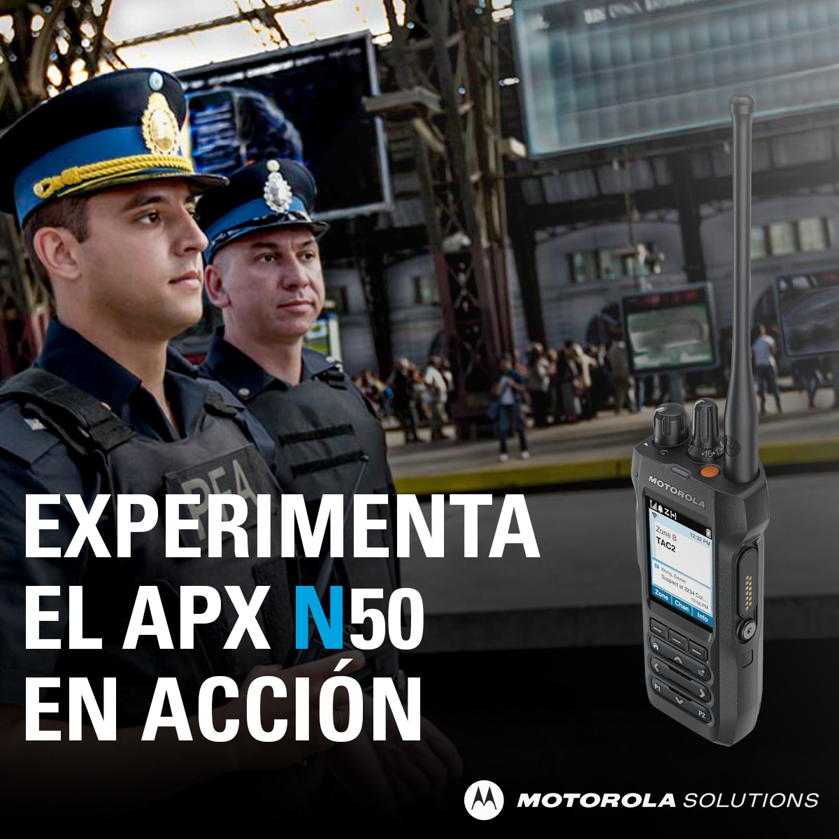 Para el personal de primera línea, la seguridad y la eficacia se basan en las comunicaciones fiables.  Nuestro radio más avanzado, el APX N50, equipa al personal para la incertidumbre.

¡Experimenta las capacidades únicas del APX N50 hoy mismo! 👉 bit.ly/3Xek8kp