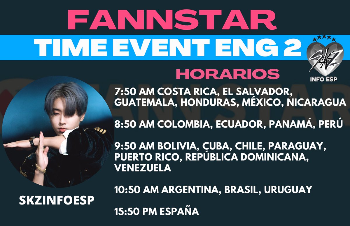 skzinfoespmx's tweet photo. Información sobre FANNSTAR
STAY, ayúdanos a hacer que Stray Kids gané el premio a 4STAR 🏆
✅ Ve 40 anuncios
✅ Guarda 1000⭐ para el último día
✅ Vota con tus ⭐ extra todos los días
Mira los horarios de los TIME EVENT para saber cuál es el más accesible para ti
- ENG, KR, CHN, JPN, VTM
Sigue el tutorial para saber cómo votar y crearte una cuenta 👇⭐️
🗳️https://t.co/1Kac1T0EiW