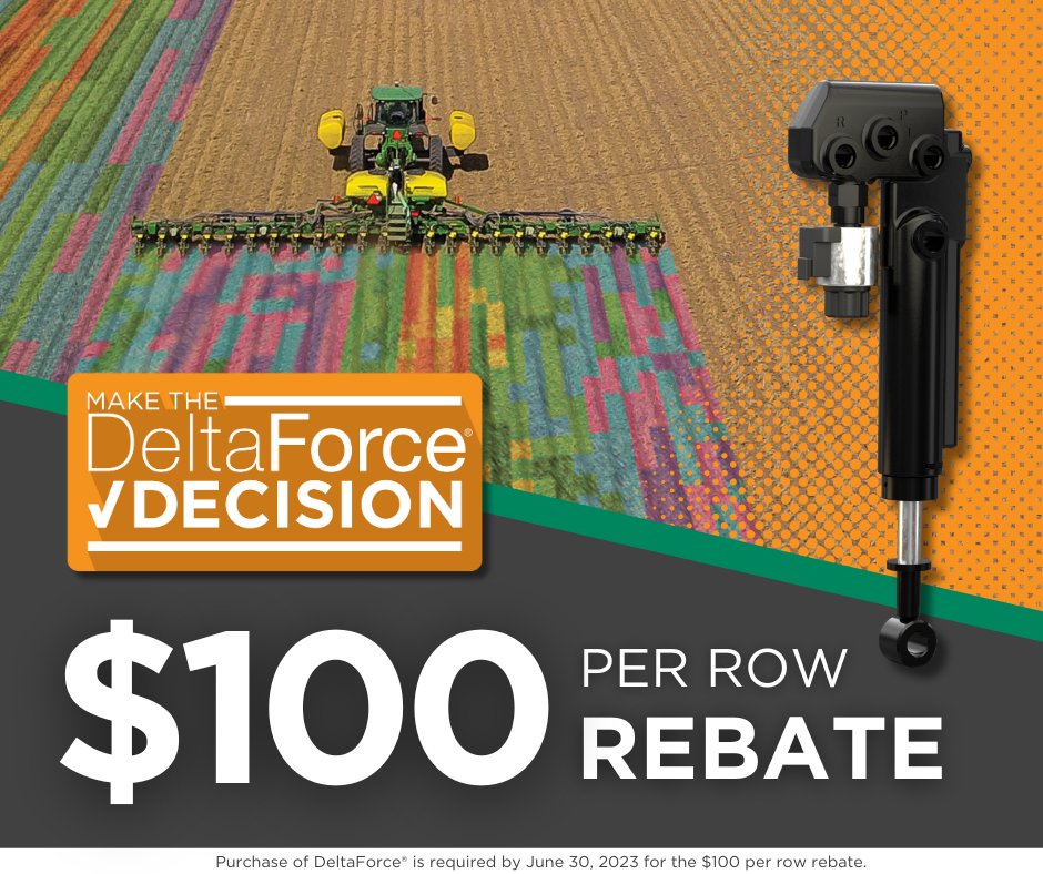 Only 9 days left to get a $𝟭𝟬𝟬 𝗿𝗲𝗯𝗮𝘁𝗲 𝗽𝗲𝗿 𝗿𝗼𝘄 when you purchase DeltaForce!

Upgrade your planter for less » precisionplanting.com/rebate
