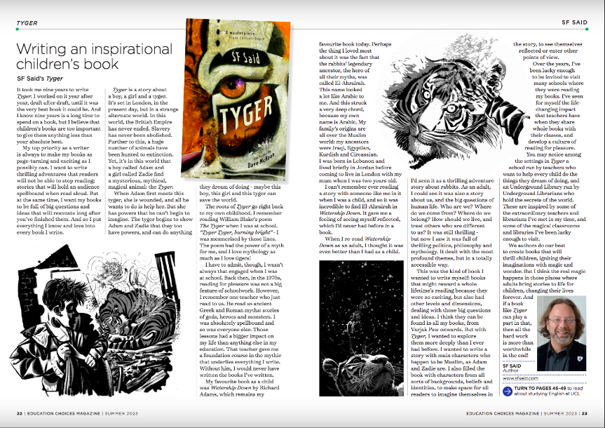 SF Said (@whatsfsaid) on Twitter photo Why did I spend 9 years of my life writing a children's book? Because I believe children's books are the most important books of all! And here's a piece I wrote for <a href="/edchoicesmag/">Education Choices Magazine</a> all about Tyger, and how & why I wrote it:
issuu.com/educationchoic… Why did I spend 9 years of my life writing a children's book? Because I believe children's books are the most important books of all! And here's a piece I wrote for <a href="/edchoicesmag/">Education Choices Magazine</a> all about Tyger, and how & why I wrote it:
issuu.com/educationchoic…