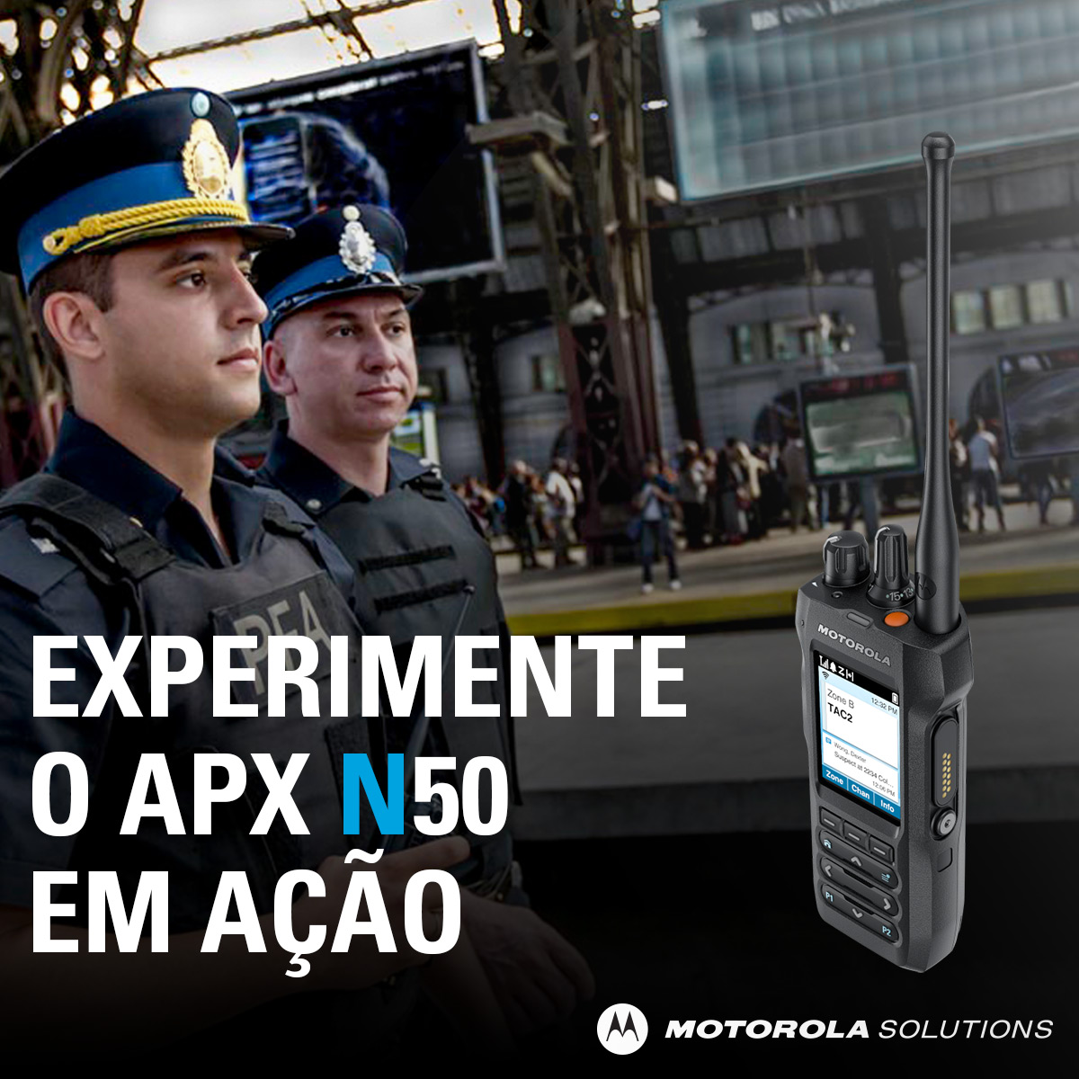 Para o pessoal de primeira linha, a segurança e eficácia são baseadas em comunicações confiáveis. Nosso rádio mais avançado, o APX N50, equipa o pessoal para a incerteza.

Experimente as capacidades únicas do APX N50 hoje mesmo! 👉 bit.ly/3XcSa8v